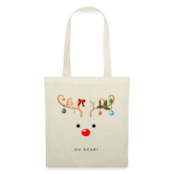 Rudolph Reindeer with Red Nose - Christmas - Tote Bag - nature - Front