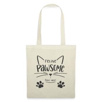Feline Pawsome - Stoffbeutel - Natur - Vorne