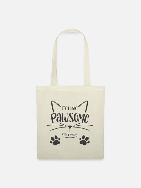 Feline Pawsome - Stoffbeutel - Natur