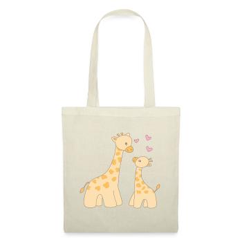 Giraffe mit Welpe - Stoffbeutel - Natur - Vorne