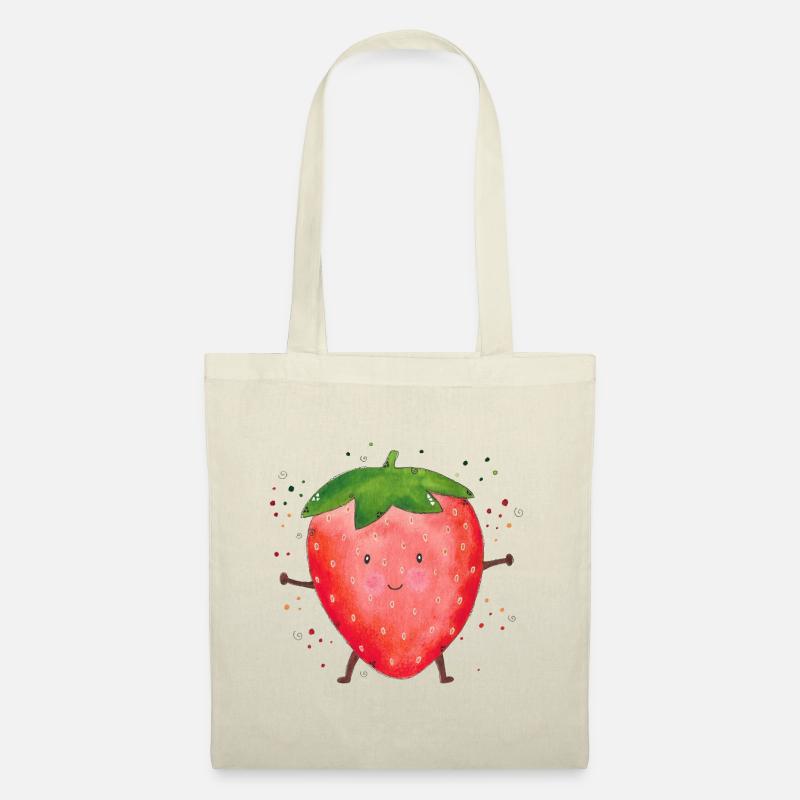 Erdbeere Strawberry Früchte - Stoffbeutel - Natur