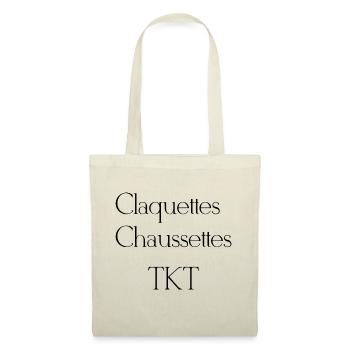 CLAQUETTES CHAUSSETTES TKT - Sac en tissu - nature - Devant