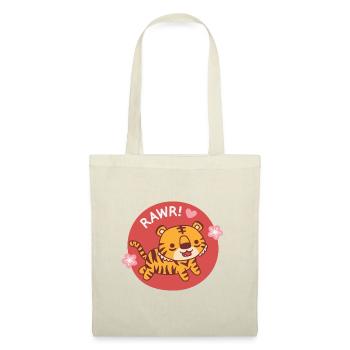 Cute Little Tiger Goes Rawr With Sakura Flowers - Tote Bag - nature - Front