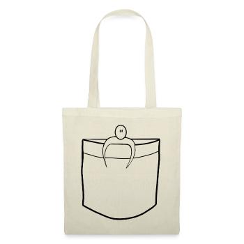 Stick figure, homme dans la poche, figurine de poche - Sac en tissu - nature - Devant