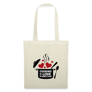 Kochen ist Liebe in essbarer Form. - Stoffbeutel - Natur - Vorne
