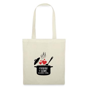Kochen ist Liebe in essbarer Form. - Stoffbeutel - Natur - Vorne