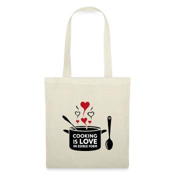 Kochen ist Liebe in essbarer Form. - Stoffbeutel - Natur - Vorne