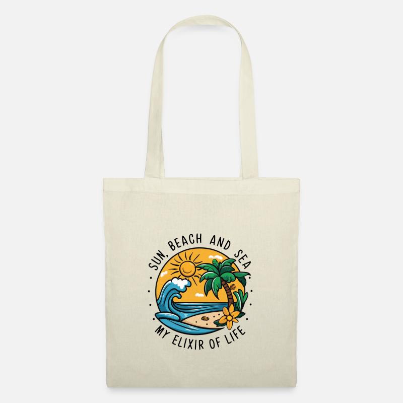 Sonne, Strand und Meer - mein Lebenselixier - Stoffbeutel - Natur