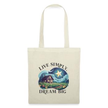 Vivre simplement, rêver grand - Sac en tissu - nature - Devant