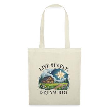 Vivre simplement, rêver grand - Sac en tissu - nature - Devant