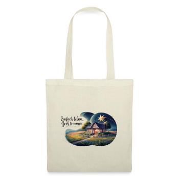 Vivre simplement, rêver grand - Sac en tissu - nature - Devant
