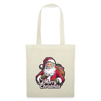 Weihnachtsmann – Frohe Weihnachten Illustration - Stoffbeutel - Natur - Vorne