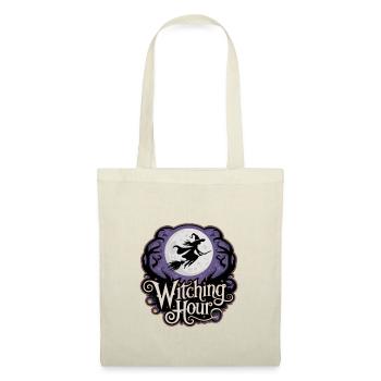 Sorcière à la pleine lune – L’heure des sorcières - Sac en tissu - nature - Devant