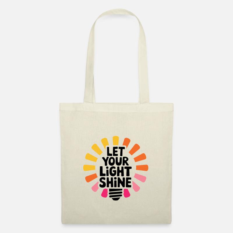 Let Your Light Shine – Leuchtende Glühbirne - Stoffbeutel - Natur