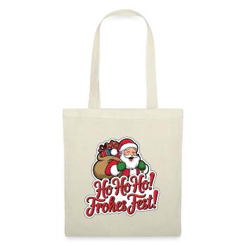 Weihnachtsmann – Ho Ho Ho! Frohes Fest - Stoffbeutel - Natur - Vorne