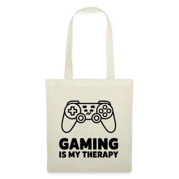 Gaming is my Therapy – Minimalistischer Controller - Stoffbeutel - Natur - Vorne