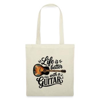 La vie est meilleure avec une guitare – Guitare acoustique - Sac en tissu - nature - Devant