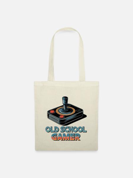 Old School Gamer – Retro-Joystick - Stoffbeutel - Natur