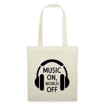 Music On, World Off – Casque minimaliste - Sac en tissu - nature - Devant