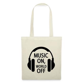 Music On, World Off – Casque minimaliste - Sac en tissu - nature - Devant
