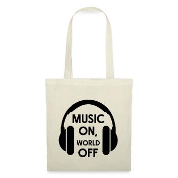 Music On, World Off – Casque minimaliste - Sac en tissu - nature - Devant
