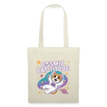 Cosmic Cat-titude – Intergalaktische Katzenpower - Stoffbeutel - Natur - Vorne