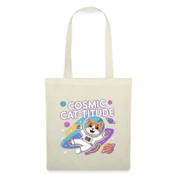Cosmic Cat-titude – Intergalaktische Katzenpower - Stoffbeutel - Natur - Vorne