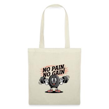 No Pain, No Gain – Funny Fitness Cartoon - Tote Bag - nature - Front