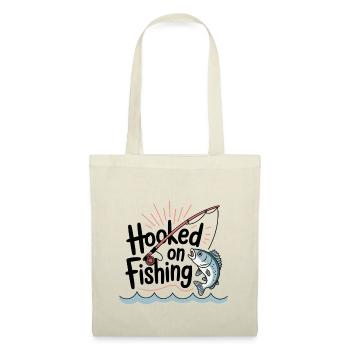 Hooked on Fishing – Funny Fishing Motif - Tote Bag - nature - Front