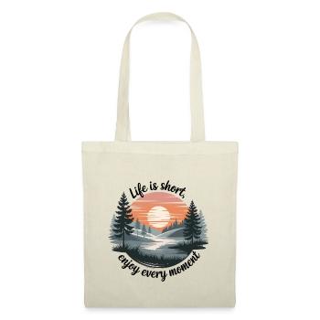 La vie est courte – profitez de chaque instant - Sac en tissu - nature - Devant