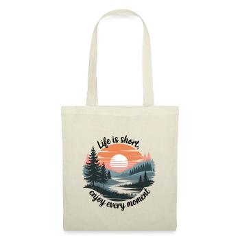 La vie est courte – profitez de chaque instant - Sac en tissu - nature - Devant