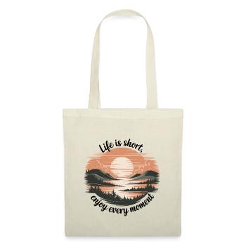 La vie est courte – profitez de chaque instant - Sac en tissu - nature - Devant