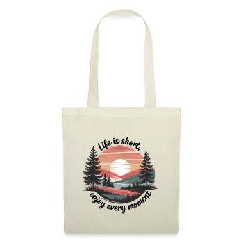 La vie est courte – profitez de chaque instant - Sac en tissu - nature - Devant