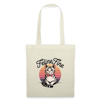 Feline Fine – Retro Sunset Cat - Stoffbeutel - Natur - Vorne