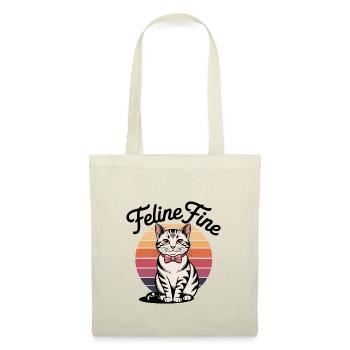 Feline Fine – Retro Sunset Cat - Stoffbeutel - Natur - Vorne