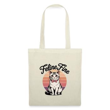 Feline Fine – Retro Sunset Cat - Stoffbeutel - Natur - Vorne