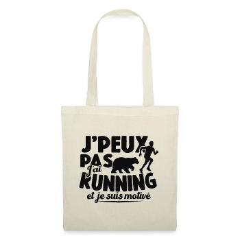 Je Peux Pas J'ai Running Et Je Suis Motivé - Sac en tissu - nature - Devant