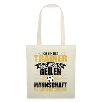 Fussball Trainer Fussballverein lustig Geschenk - Stoffbeutel - Natur - Vorne