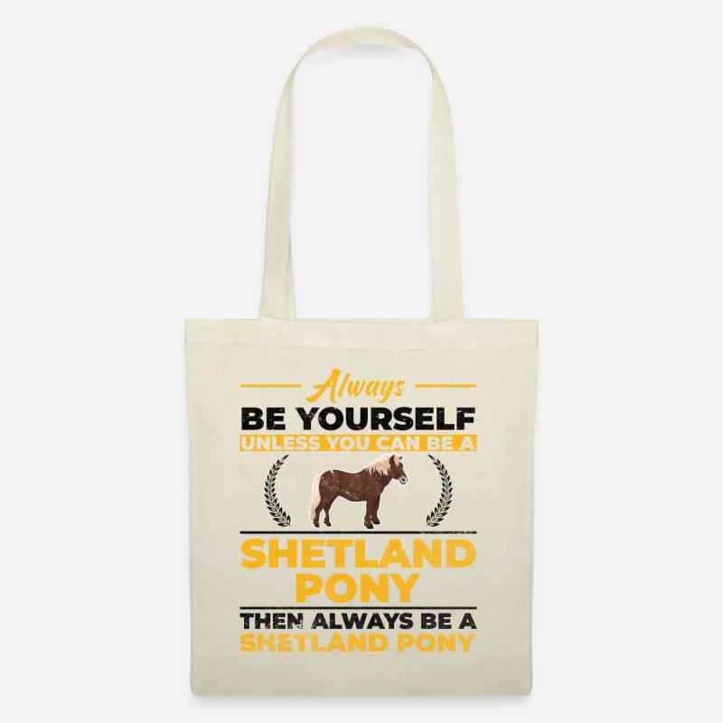 Shetland Ponys Spruch Pony Frauen Geschenk - Stoffbeutel - Natur