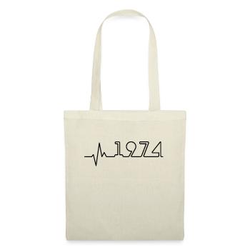 Heartbeat Minimal Birthday Vintage 1974 Line - Tote Bag - nature - Front