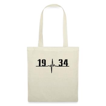 Heartbeat Minimal Birthday Vintage 1934 Line - Tote Bag - nature - Front