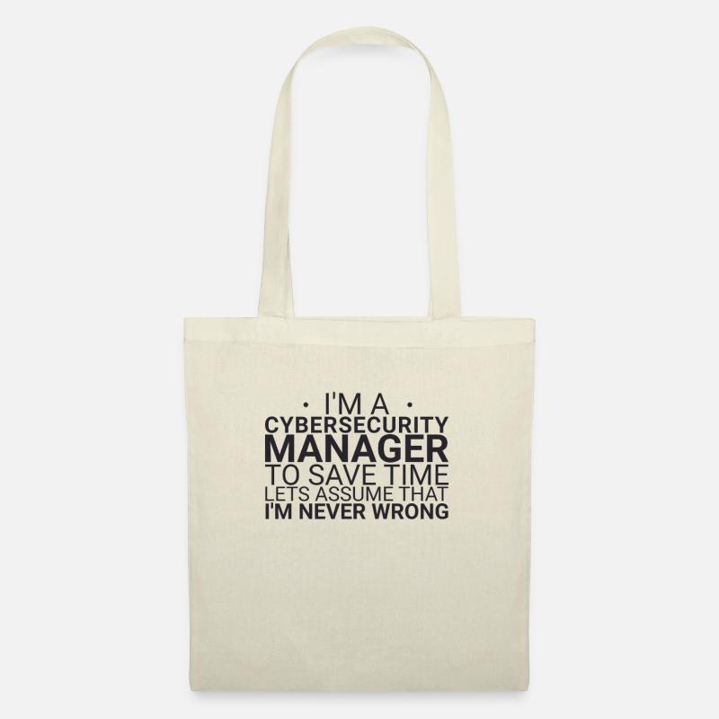 "Cybersecurity Manager Time | Cybersecurity" - Tote Bag - nature