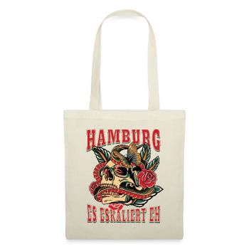 Hamburg Frau Geschenk es eskaliert eh Hamburg Fan - Stoffbeutel - Natur - Vorne