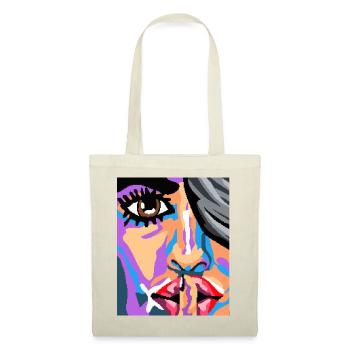 Visage en style pixel - Sac en tissu - nature - Devant