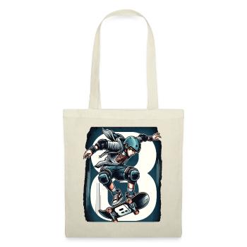 Skateboard Skater Design pour les garçons de 8 ans - Sac en tissu - nature - Devant