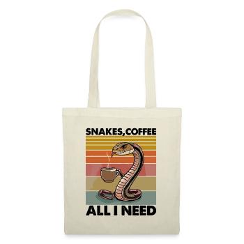 Lustiges Schlangen Kunst Schlange Kaffee Reptilien - Stoffbeutel - Natur - Vorne