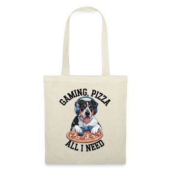 Funny Dog Gaming Pizza Gamer Gamer Gaming - Tote Bag - nature - Front