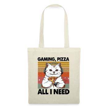 Funny Cats Gaming Pizza Gamer Gamer Gaming - Tote Bag - nature - Front