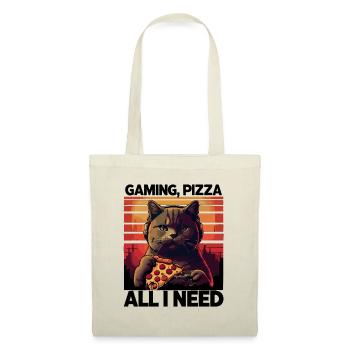 Drôles de chats Jeux Pizza Gamer Gamer Jeux - Sac en tissu - nature - Devant