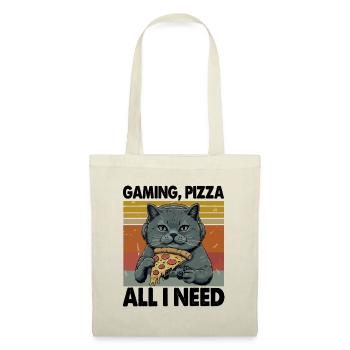 Funny Cats Gaming Pizza Gamer Gamer Gaming - Tote Bag - nature - Front